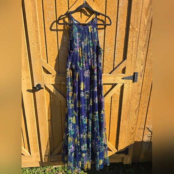 Floral Maxi Dress - Blue and Green - Picture 1 of 3